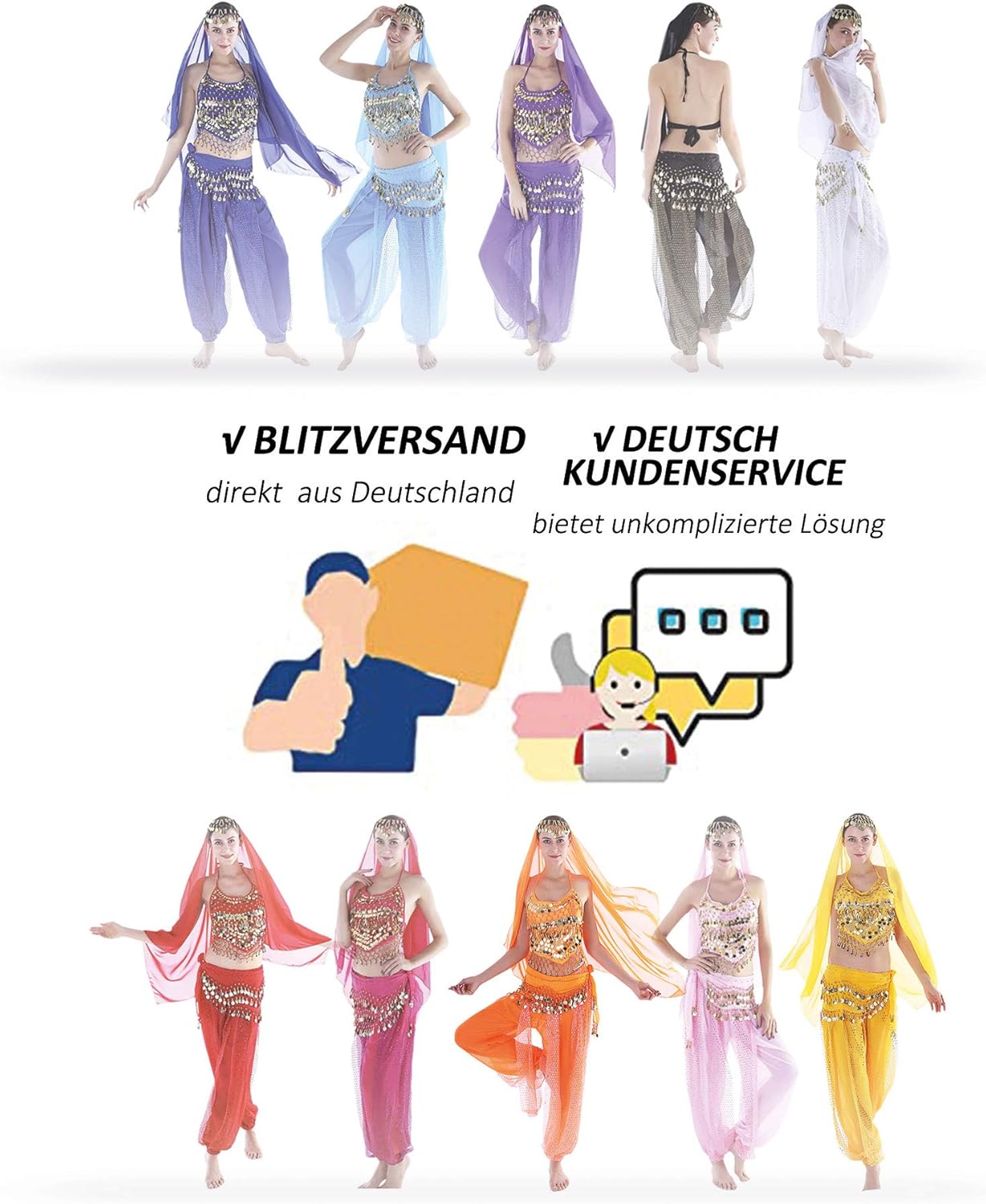 Seawhisper 12 Colors Belly Dance Costumes India Dance Outfit Halloween