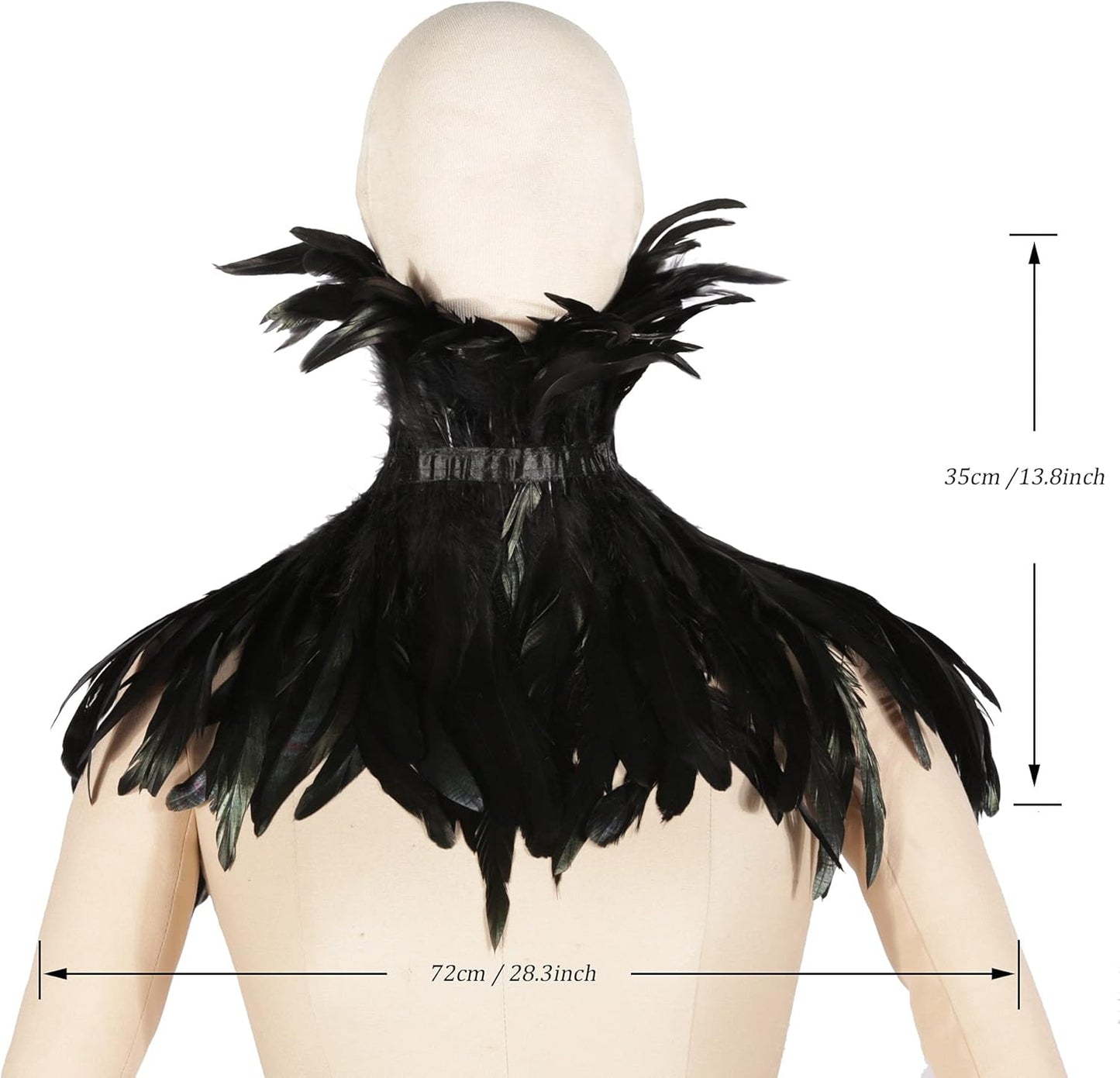 Maleficent Costume Women Feather Cape Wing Man Collar Women Bird Adult Gothic Renaissance Burlesque Cabaret Raven Festival Black