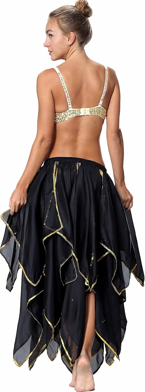 Sequin Chiffon Skirt for Women Costume